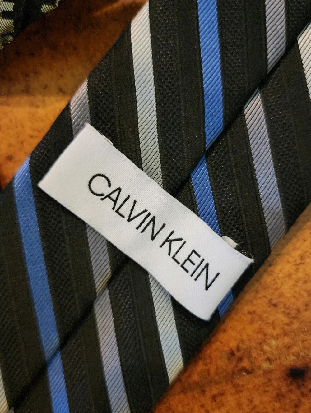 3pc Men's Tie Lot Calvin Klein Wembley Ron Atkins Striped Geometric Neckties